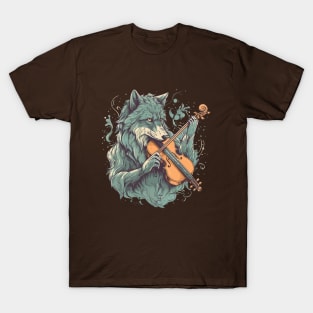 Wolf Playing Violin T-Shirt